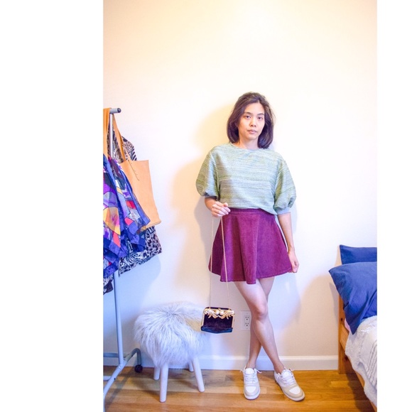 American Apparel Burgundy Corduroy Mini Skirt - Picture 7 of 7